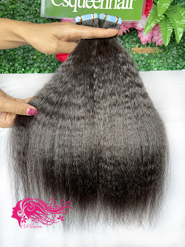 9A Kinky Straight Tape In Extension 9A Hair 4 Pack Deals (50g/pack. 20pcs/pack)